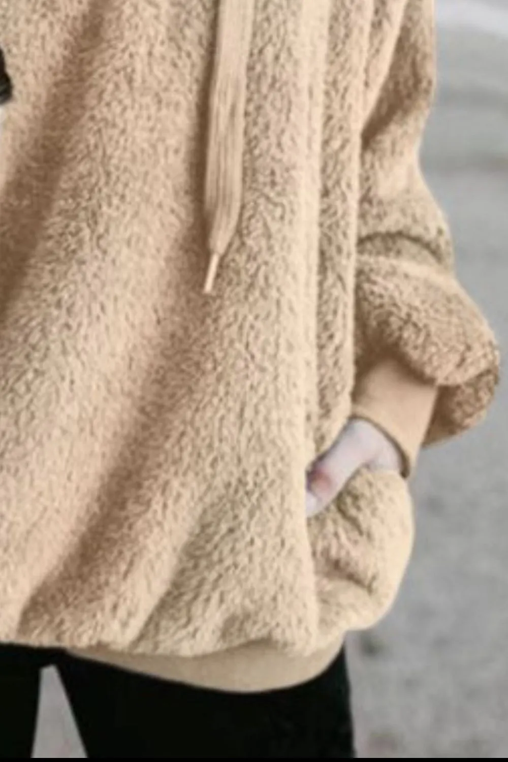 Keep It Cozy Quarter-Zip Drawstring Teddy Hoodie (9 Colors)