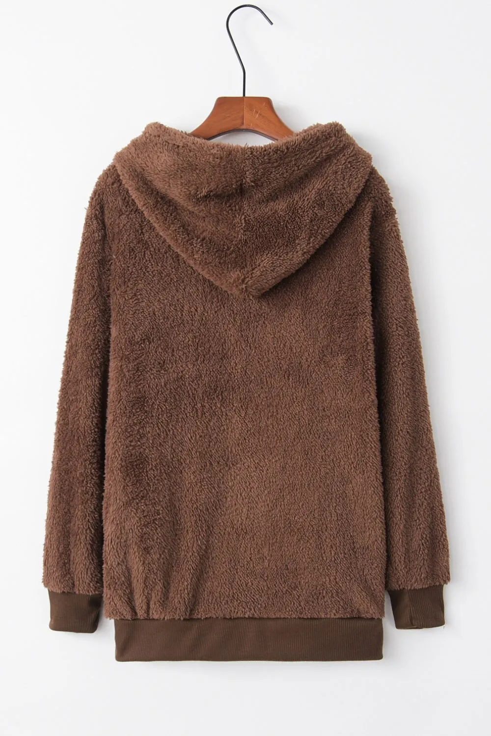 Keep It Cozy Quarter-Zip Drawstring Teddy Hoodie (9 Colors)