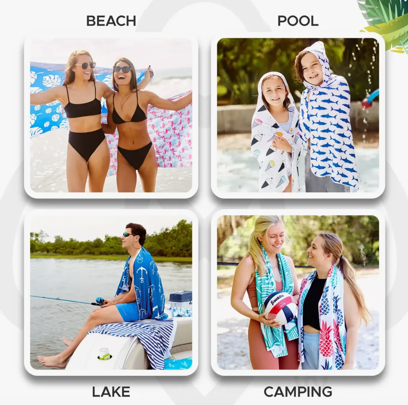 Kids Hooded UPF 50  Sunscreen Towel (Sharks)