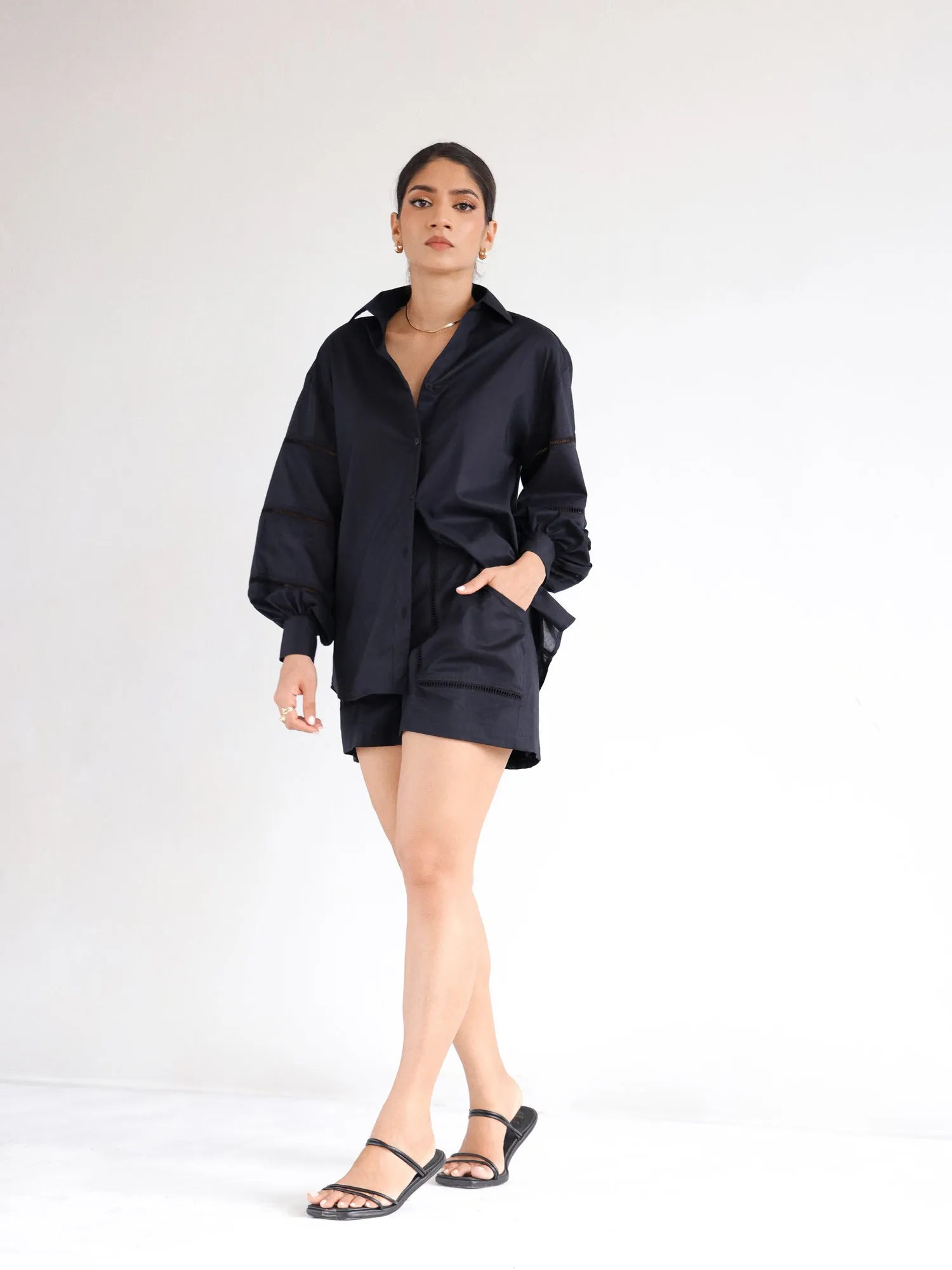 Lace Detailed Oversized Shirt