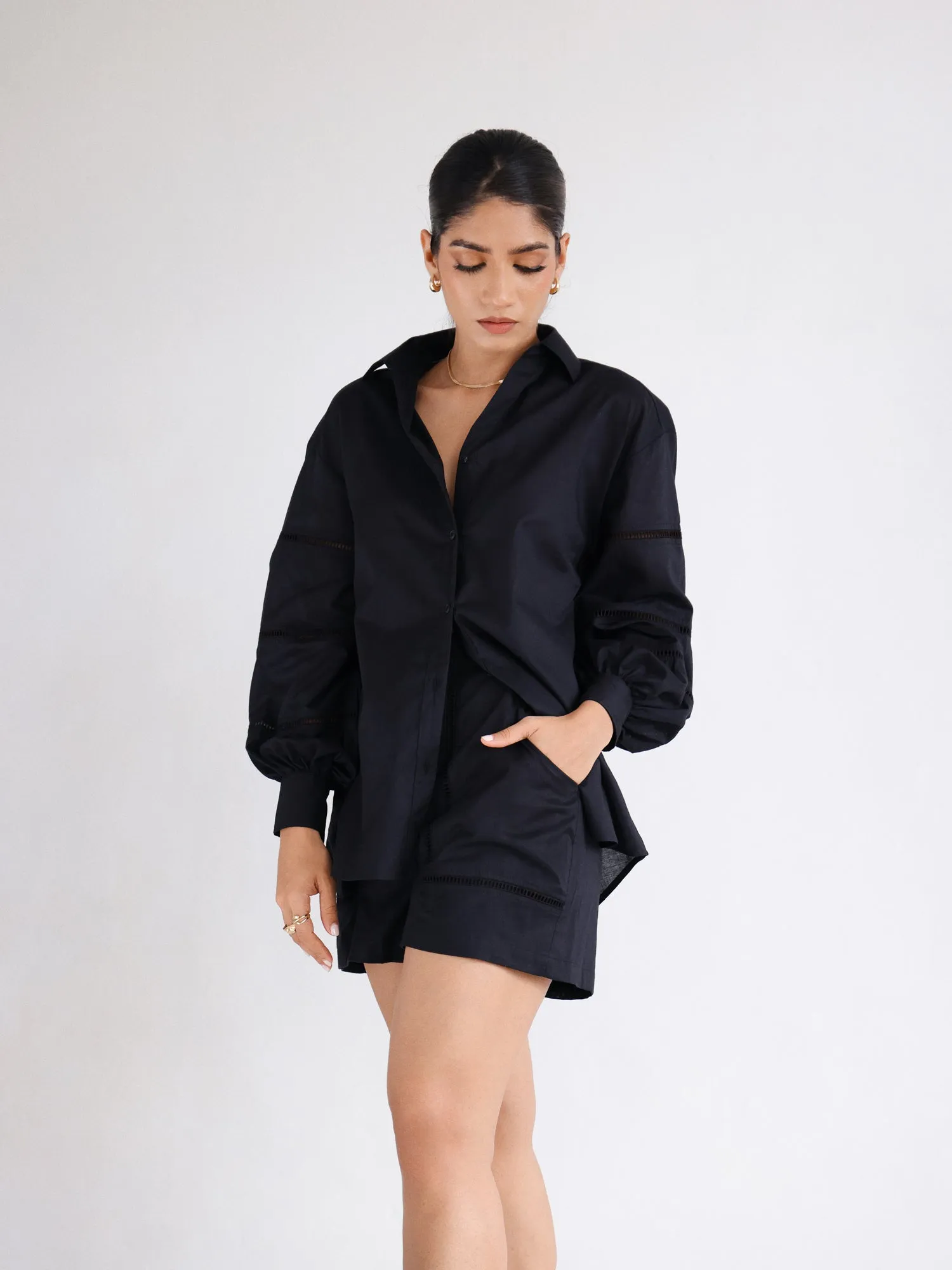 Lace Detailed Oversized Shirt