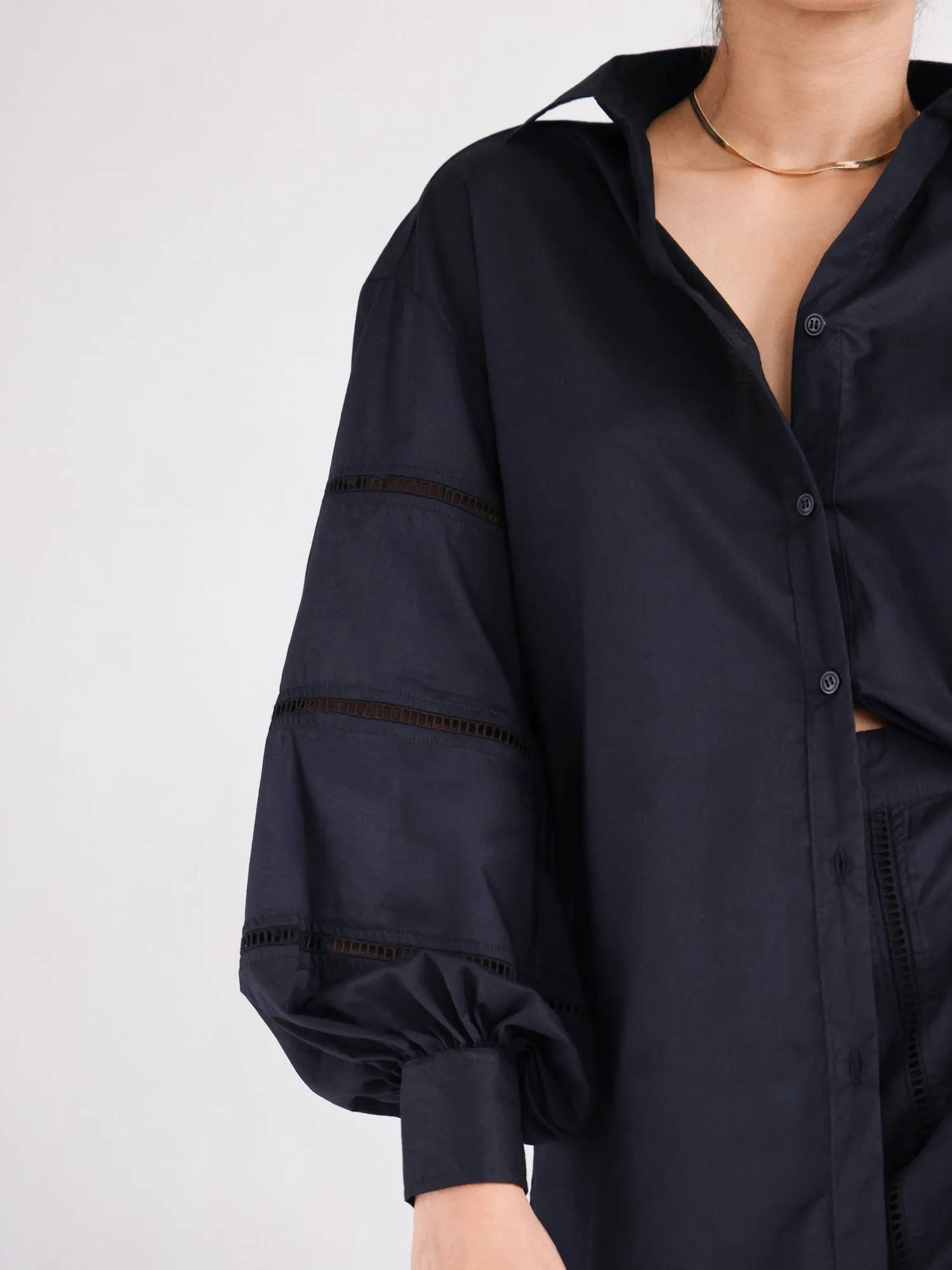 Lace Detailed Oversized Shirt