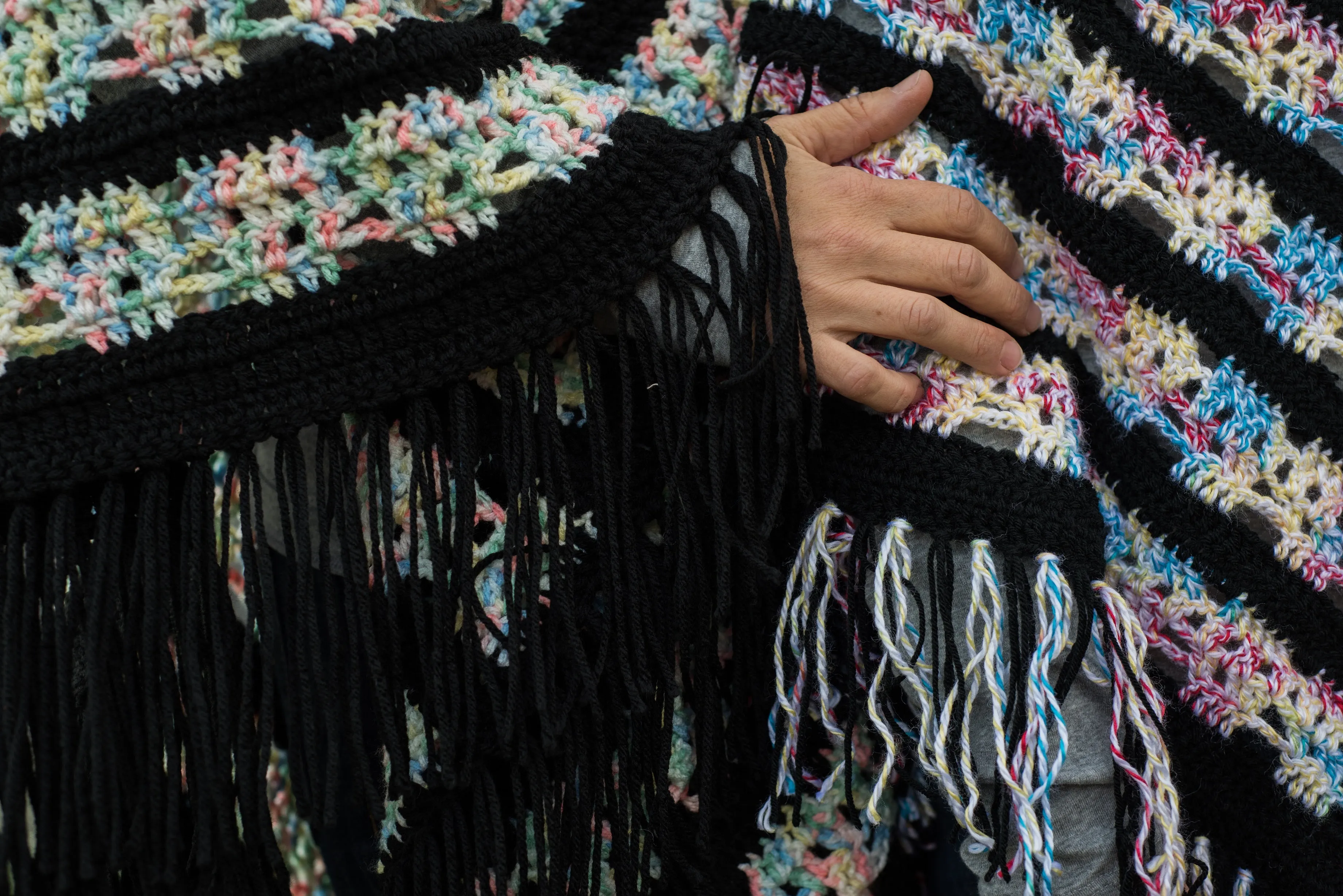 Ladies' Sugar Skull Poncho Crochet Pattern