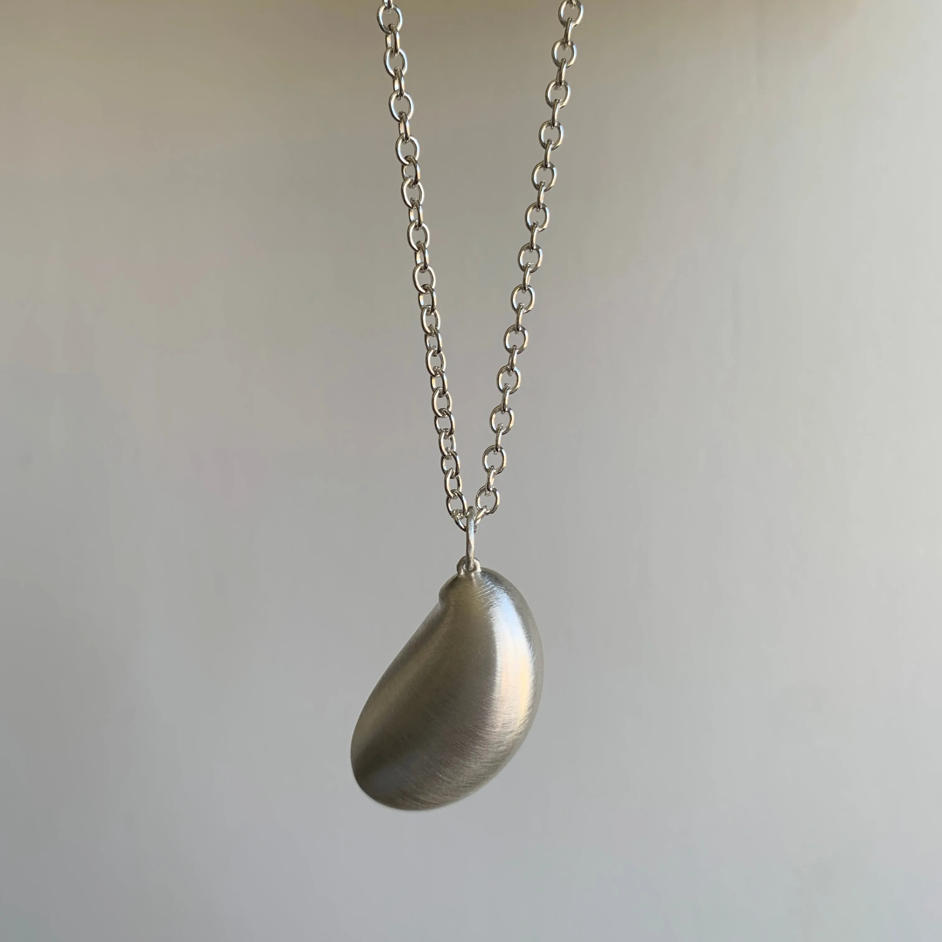 Large Silver Slipper Shell Ruthie B. Necklace