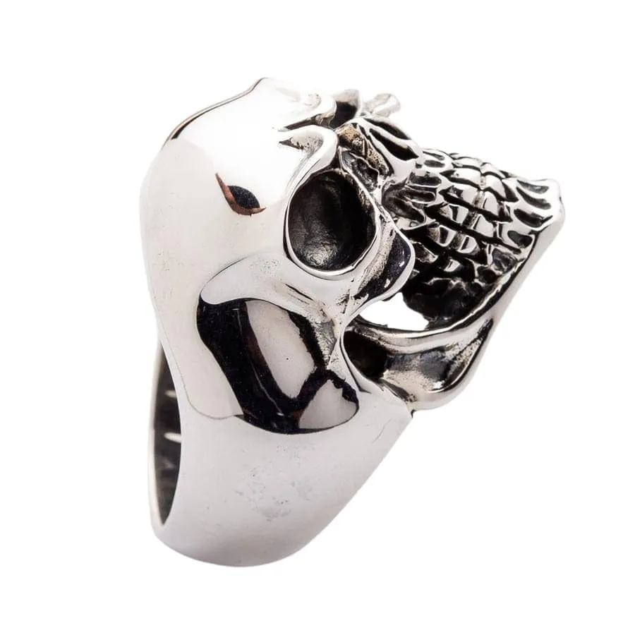 Laughing Skull 925 Sterling Silver Men's Biker Ring