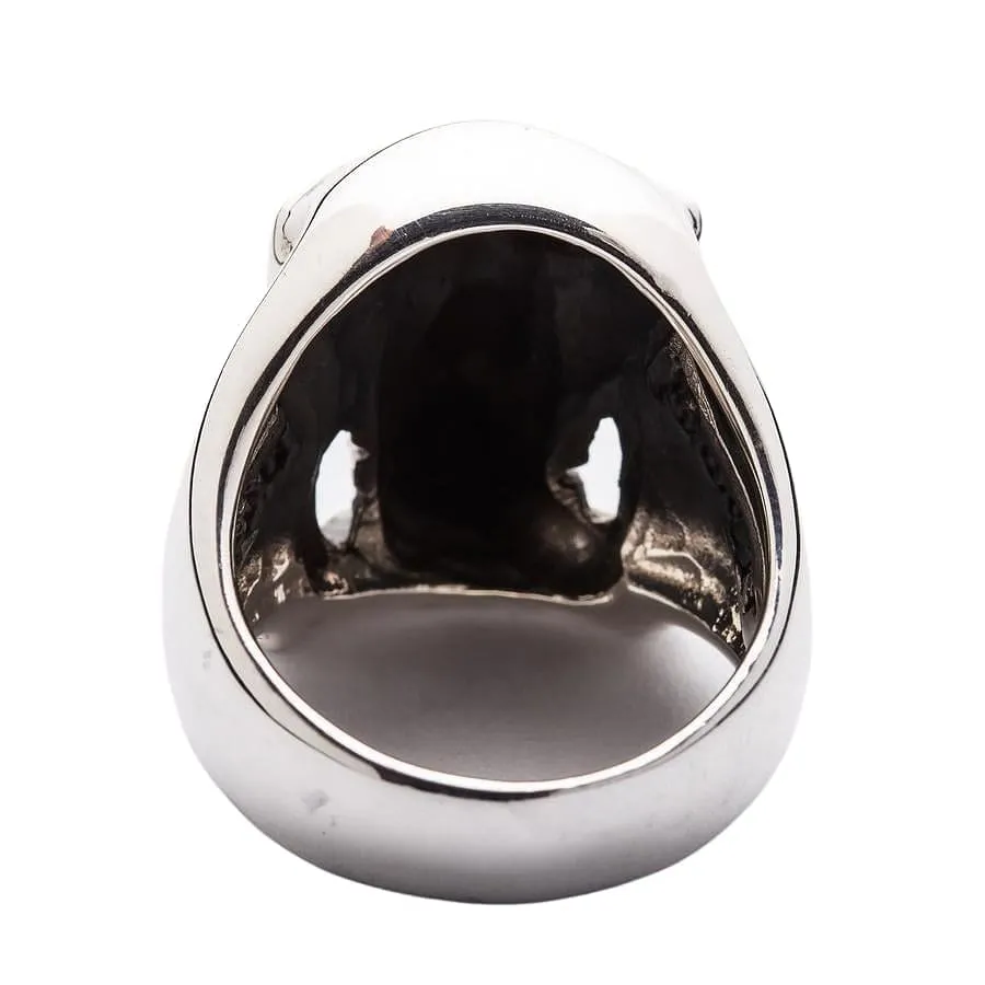 Laughing Skull 925 Sterling Silver Men's Biker Ring