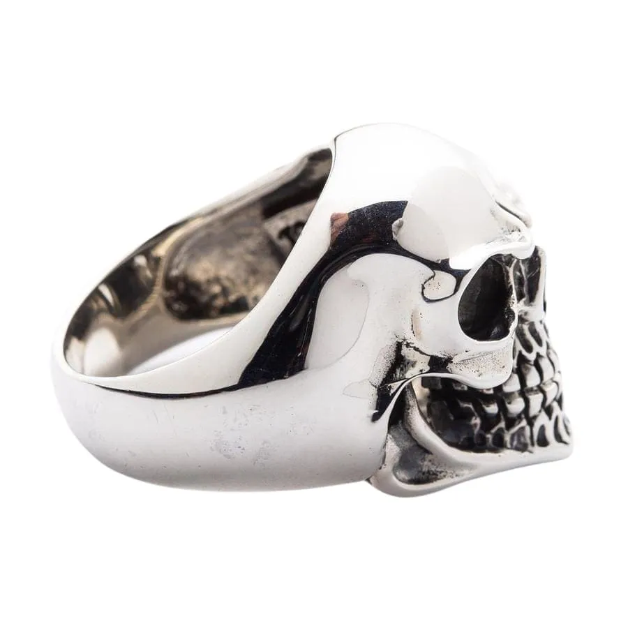 Laughing Skull 925 Sterling Silver Men's Biker Ring