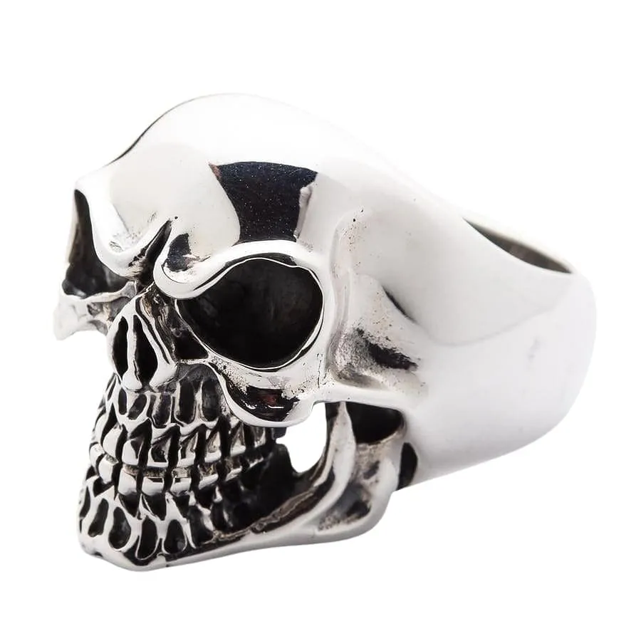 Laughing Skull 925 Sterling Silver Men's Biker Ring