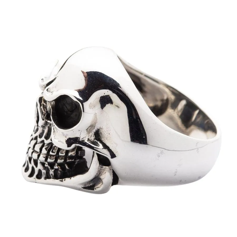 Laughing Skull 925 Sterling Silver Men's Biker Ring