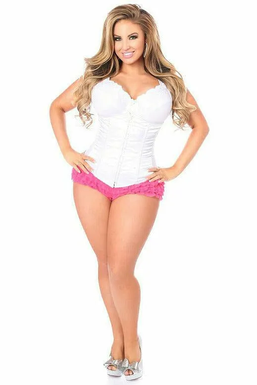 Lavish White Underbust Zipper Corset