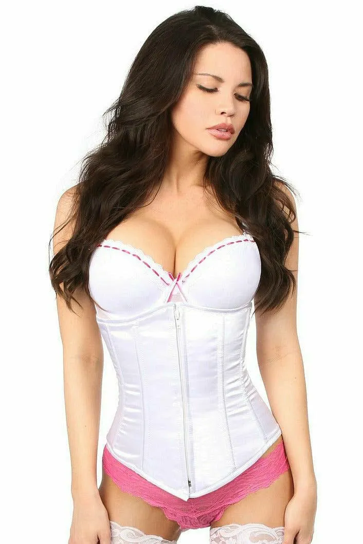 Lavish White Underbust Zipper Corset