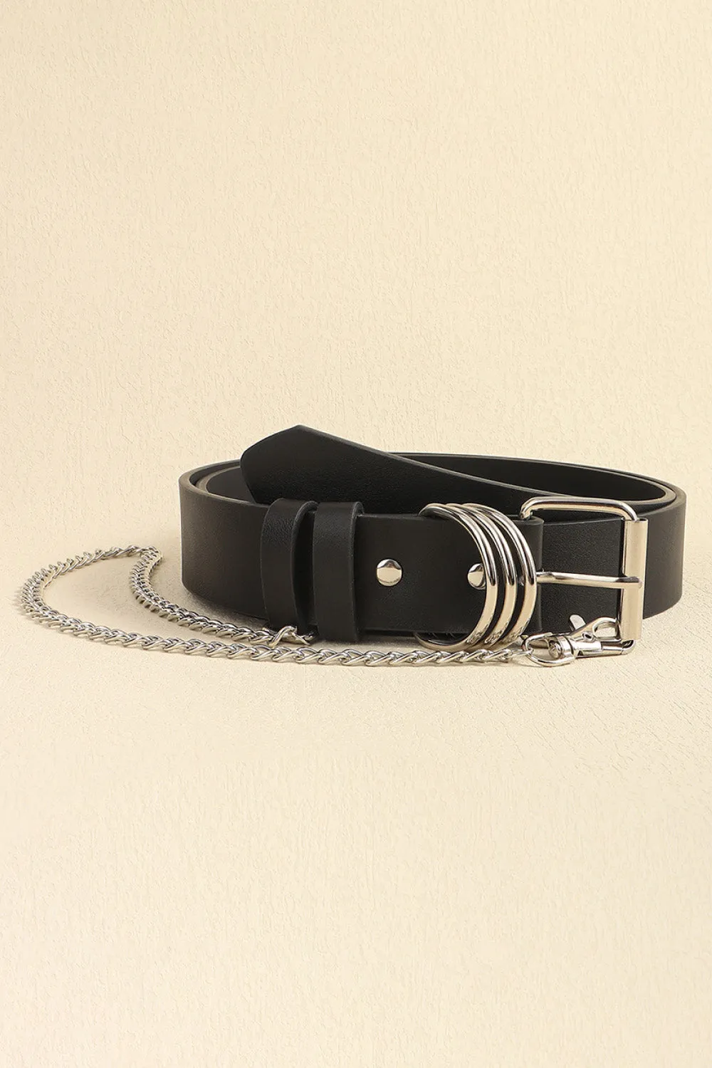 Leather Alloy Chain Belt