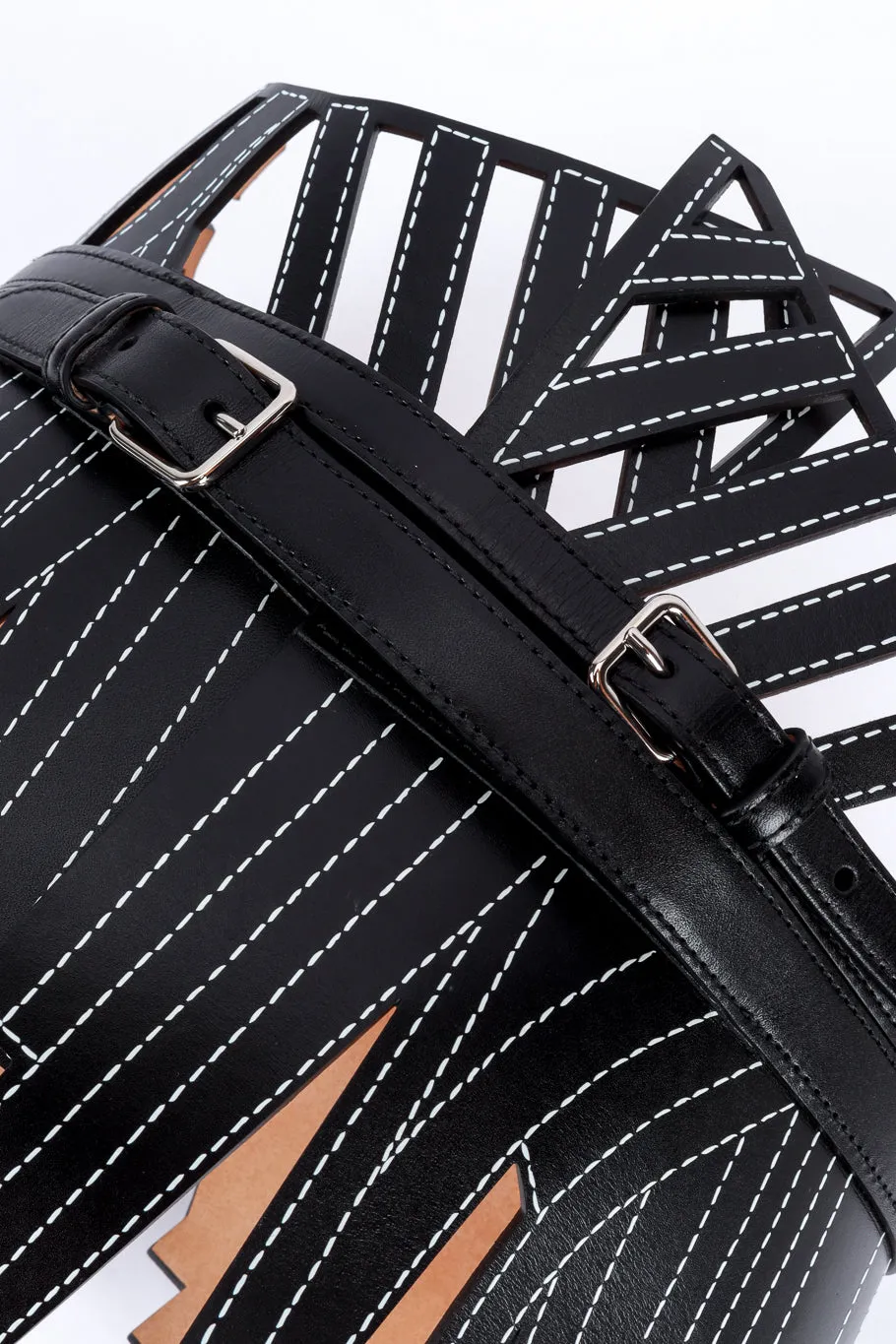 Leather Cage Corset Belt