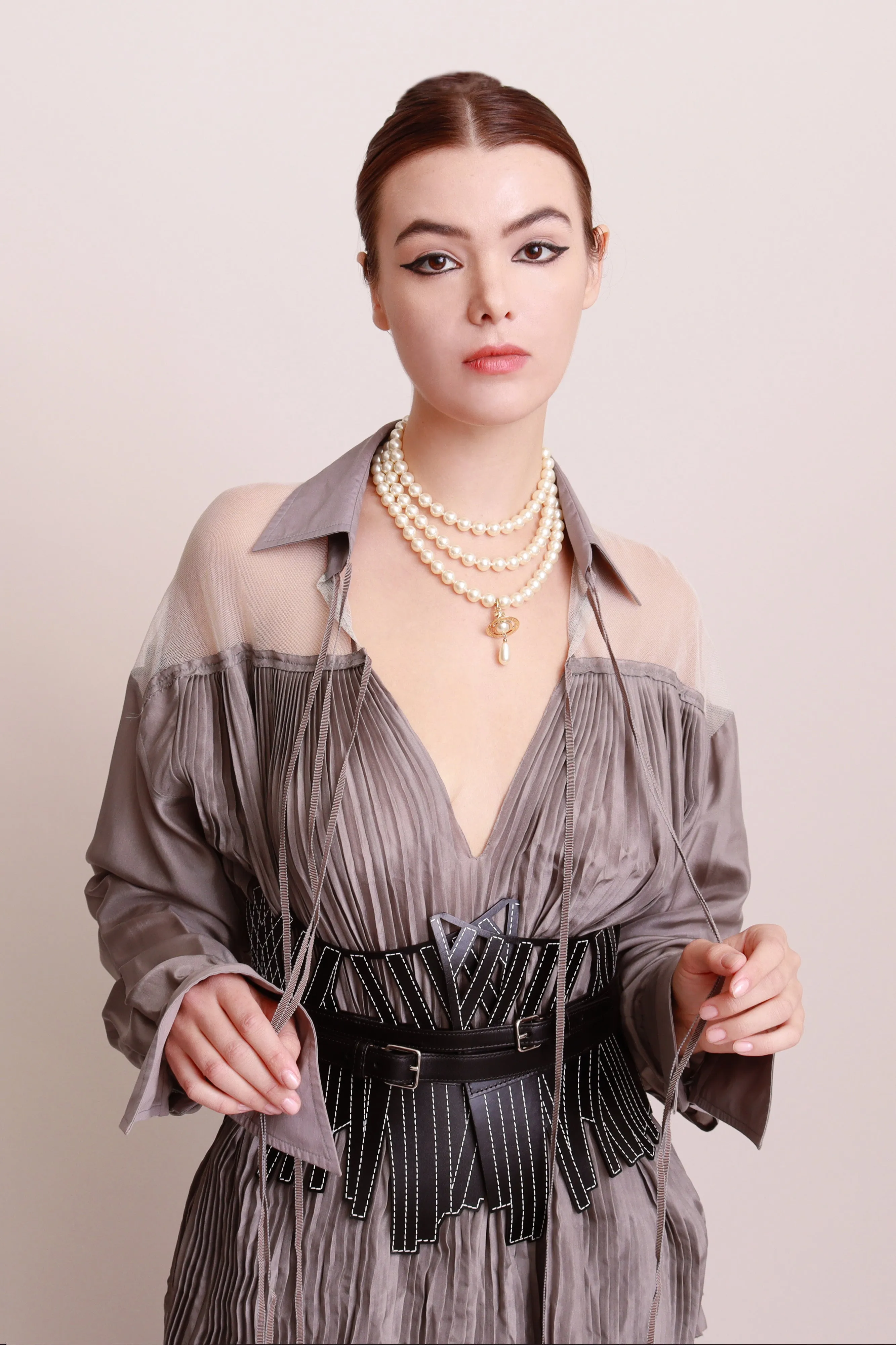 Leather Cage Corset Belt