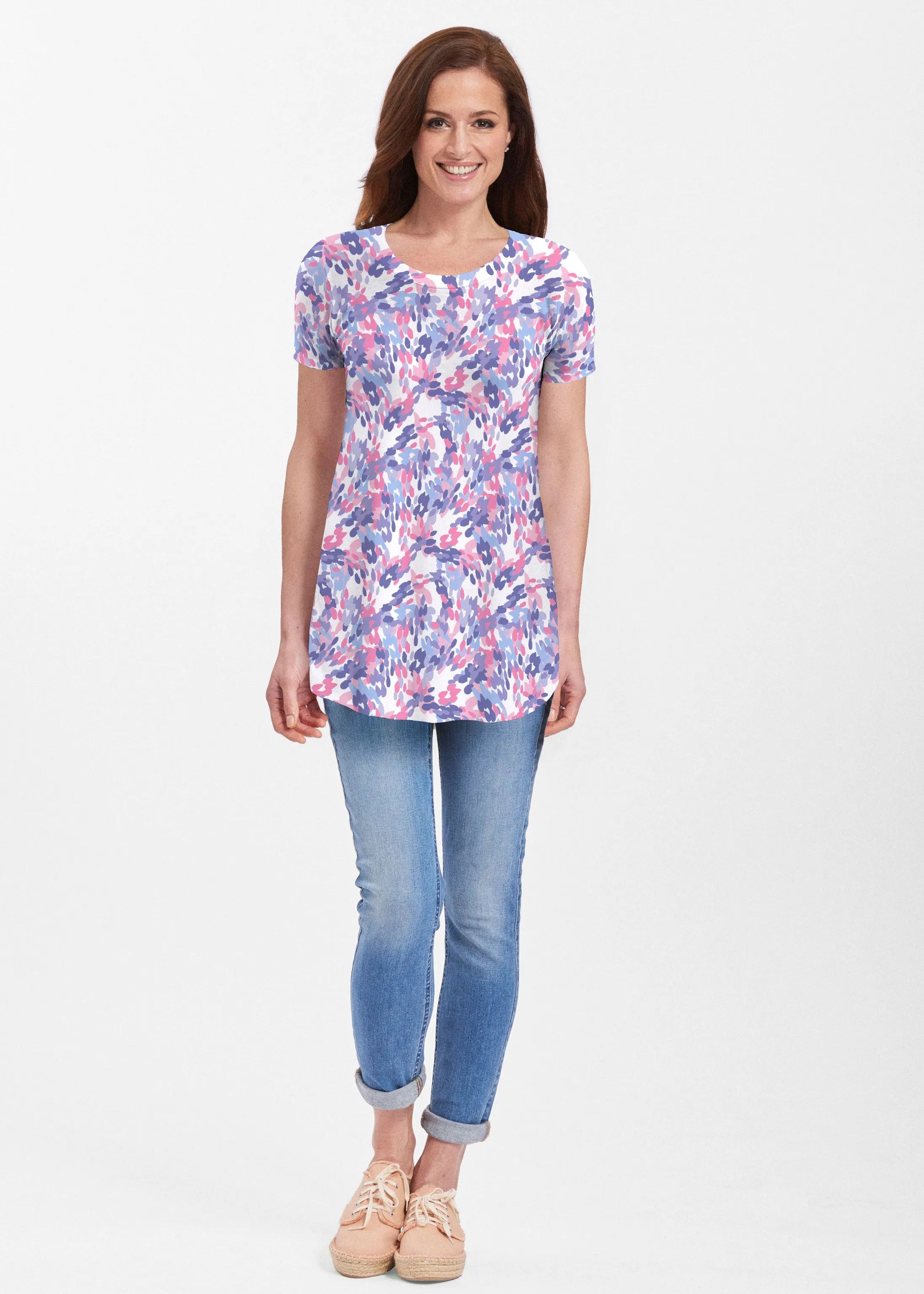 Lillypad Pink (10190) ~ Short Sleeve Butterknit tunic