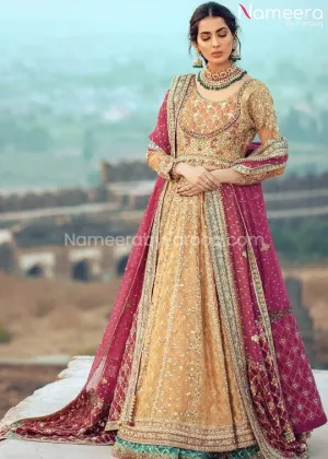 Long Frock with Lehenga Bridal Dress Pakistani #BS45