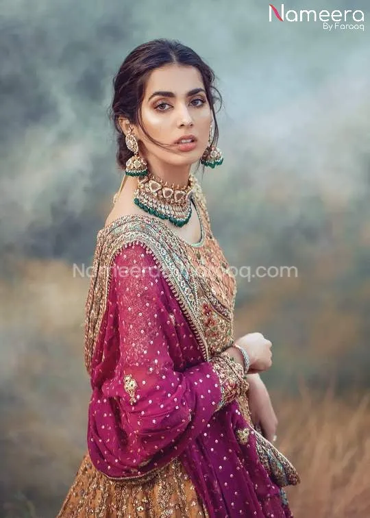 Long Frock with Lehenga Bridal Dress Pakistani #BS45