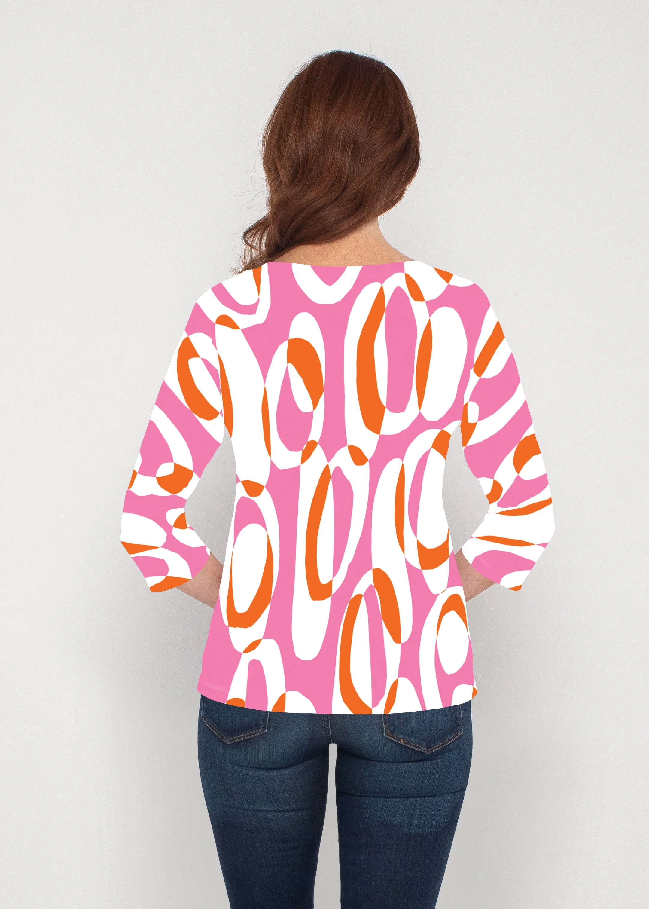 Loop ta Loop Pink (8085) ~ Signature 3/4 Sleeve V-Neck Top
