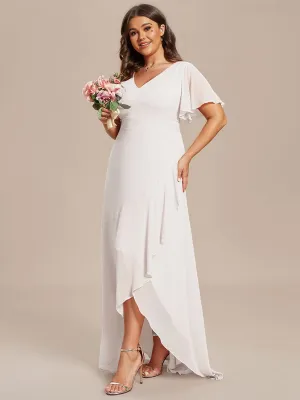 Malina Plus Size Ivory chiffon lotus hem wedding gown s12-14 Express NZ wide