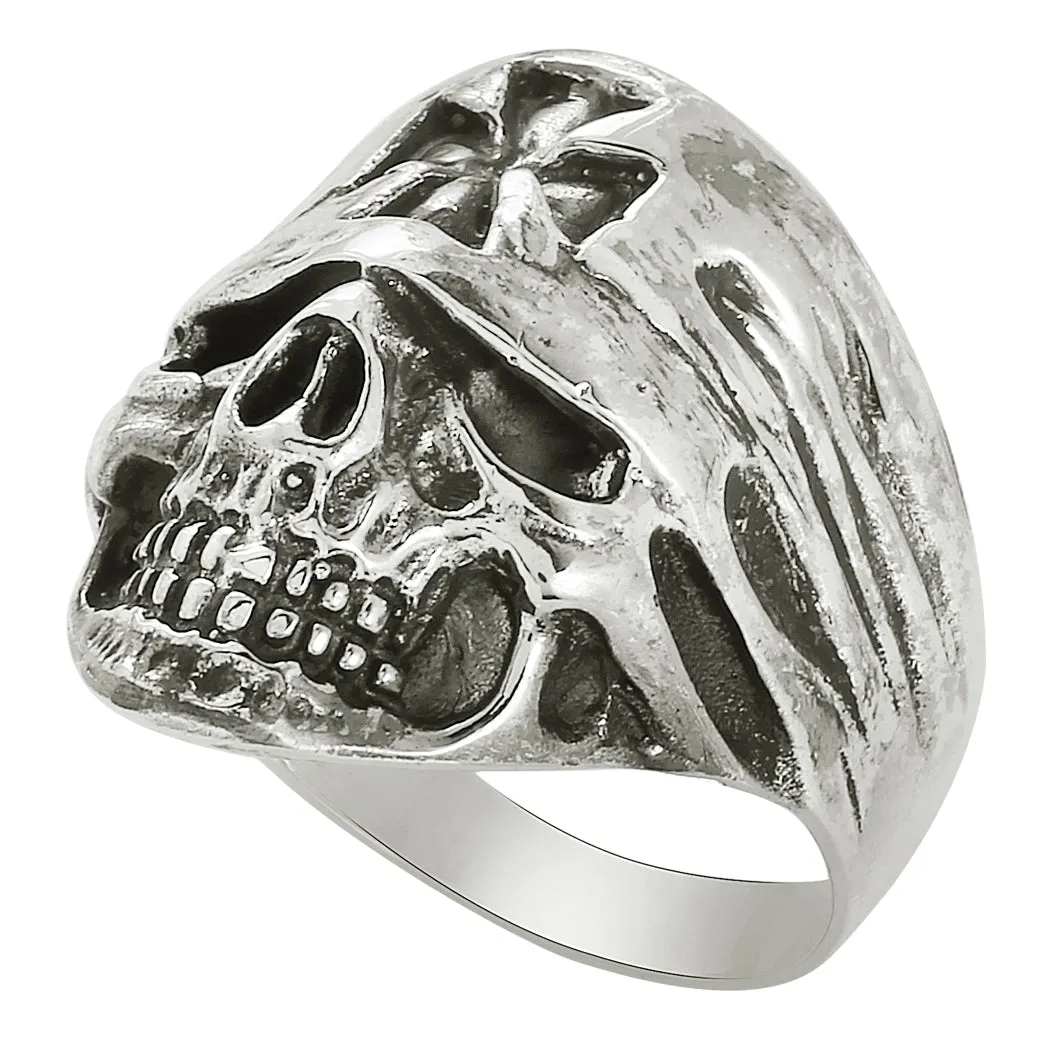 Maltese Cross Skull Ring