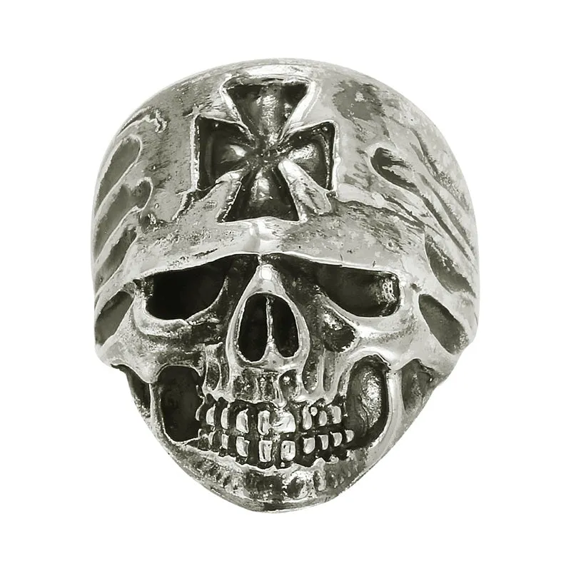 Maltese Cross Skull Ring