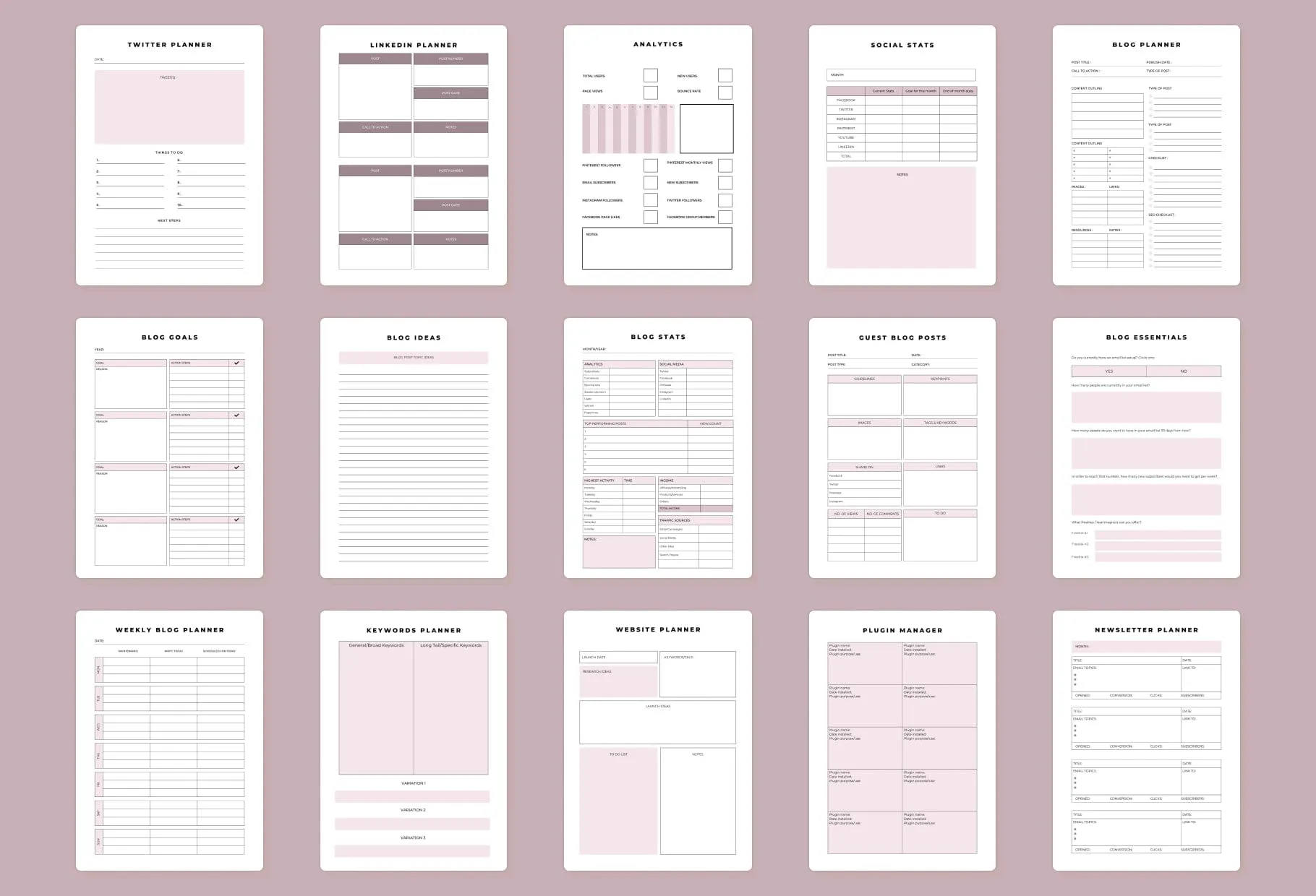 Marketing Planner Canva Template