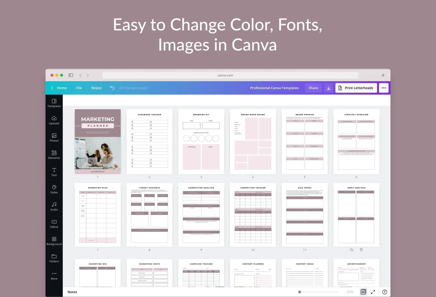 Marketing Planner Canva Template