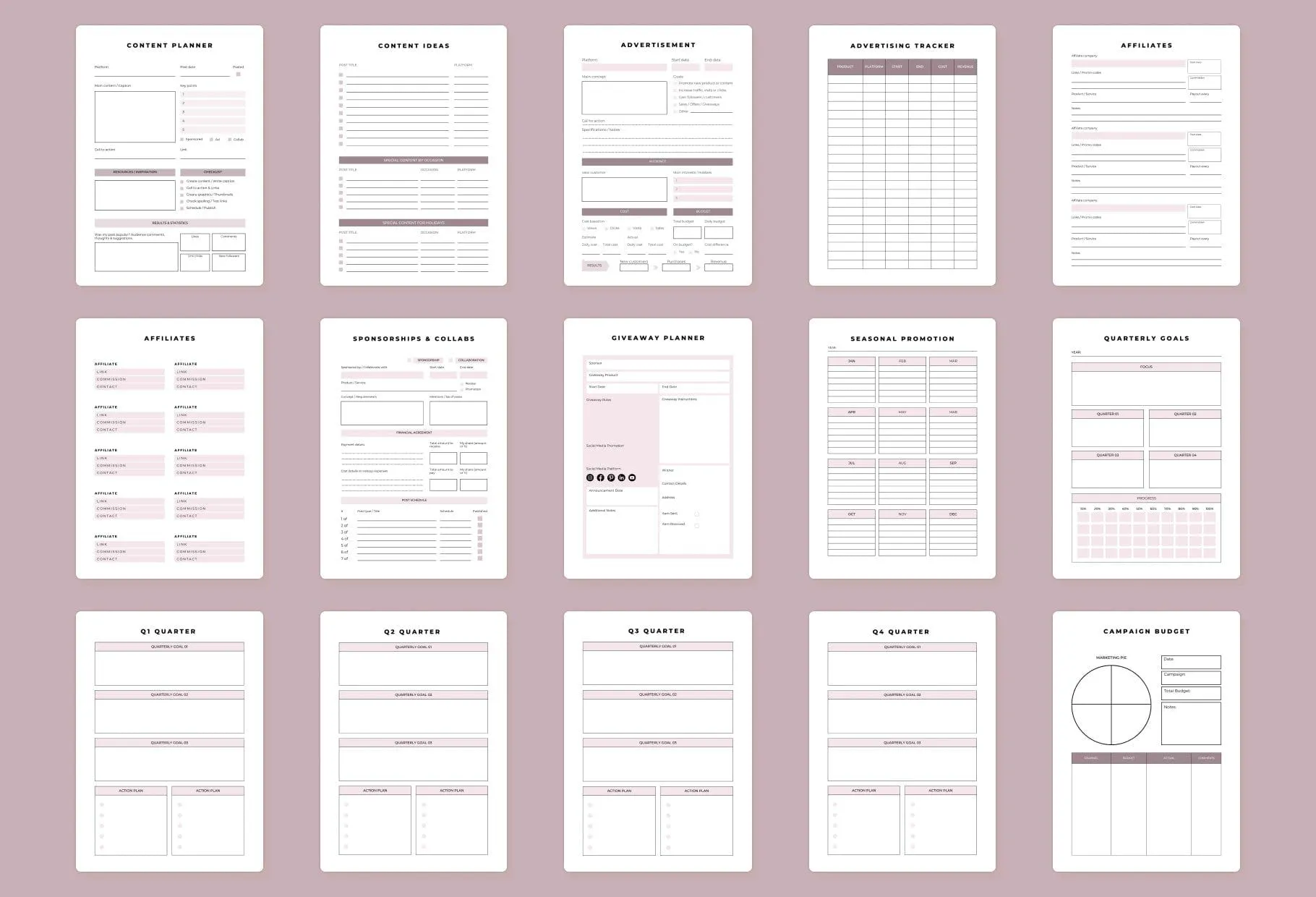 Marketing Planner Canva Template