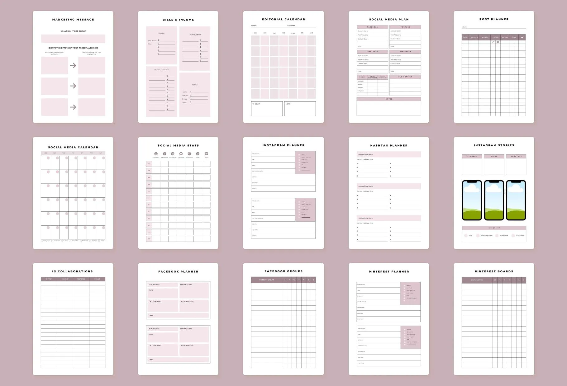 Marketing Planner Canva Template