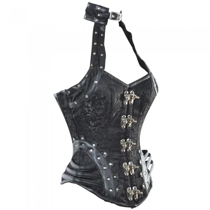 Mazda Gothic Corset With Hip Straps And Neckholder