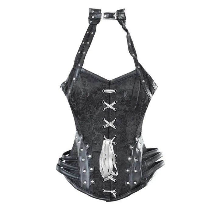 Mazda Gothic Corset With Hip Straps And Neckholder