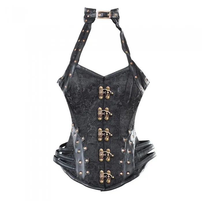 Mazda Gothic Corset With Hip Straps And Neckholder