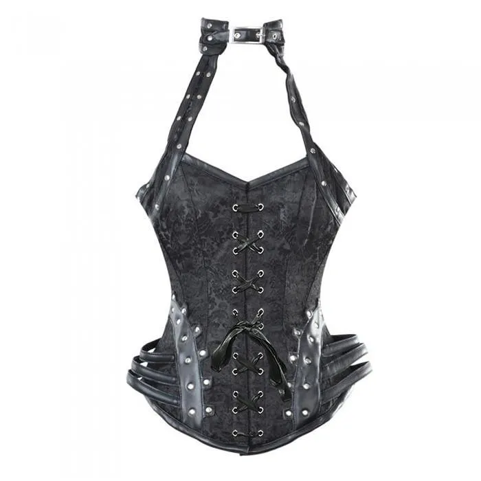 Mazda Gothic Corset With Hip Straps And Neckholder