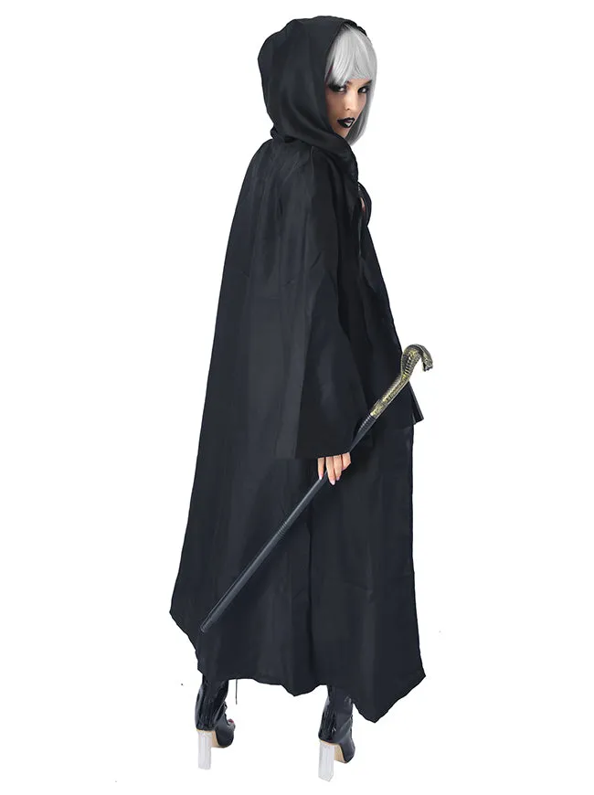 Medieval Steampunk Gothic Robe Cosplay Hooded Cloak Cape