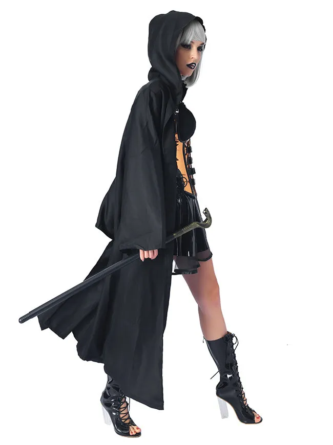 Medieval Steampunk Gothic Robe Cosplay Hooded Cloak Cape
