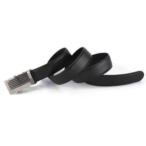 Mens Pierced Design Automatic Buckle Leather Belts