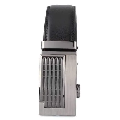 Mens Pierced Design Automatic Buckle Leather Belts