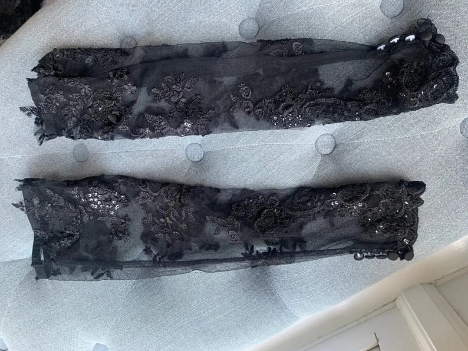 Mermaid Lace 3 in 1 Black Wedding Dress, Cape Veil, Removable Sleeves