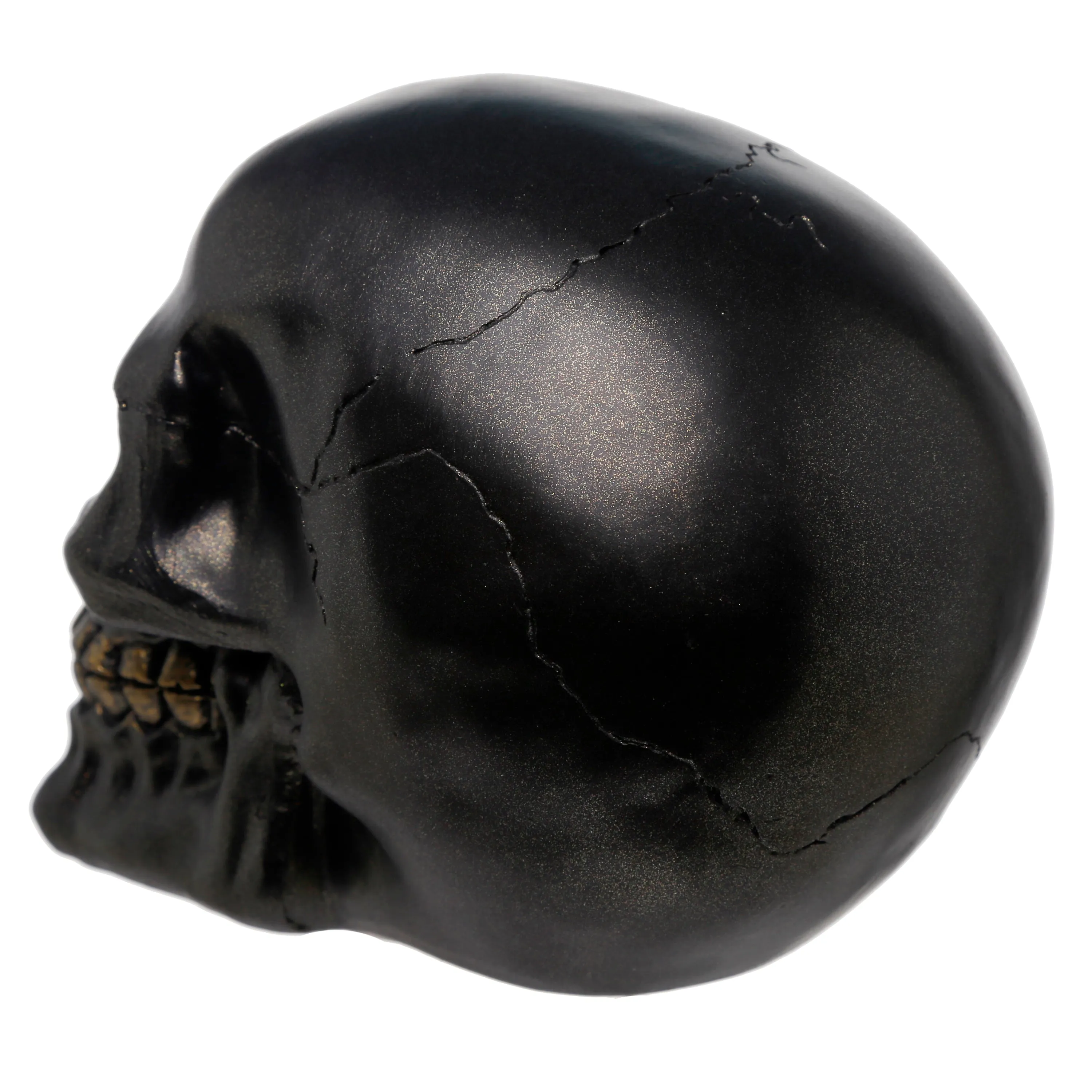 Metallic Black Skull Decoration