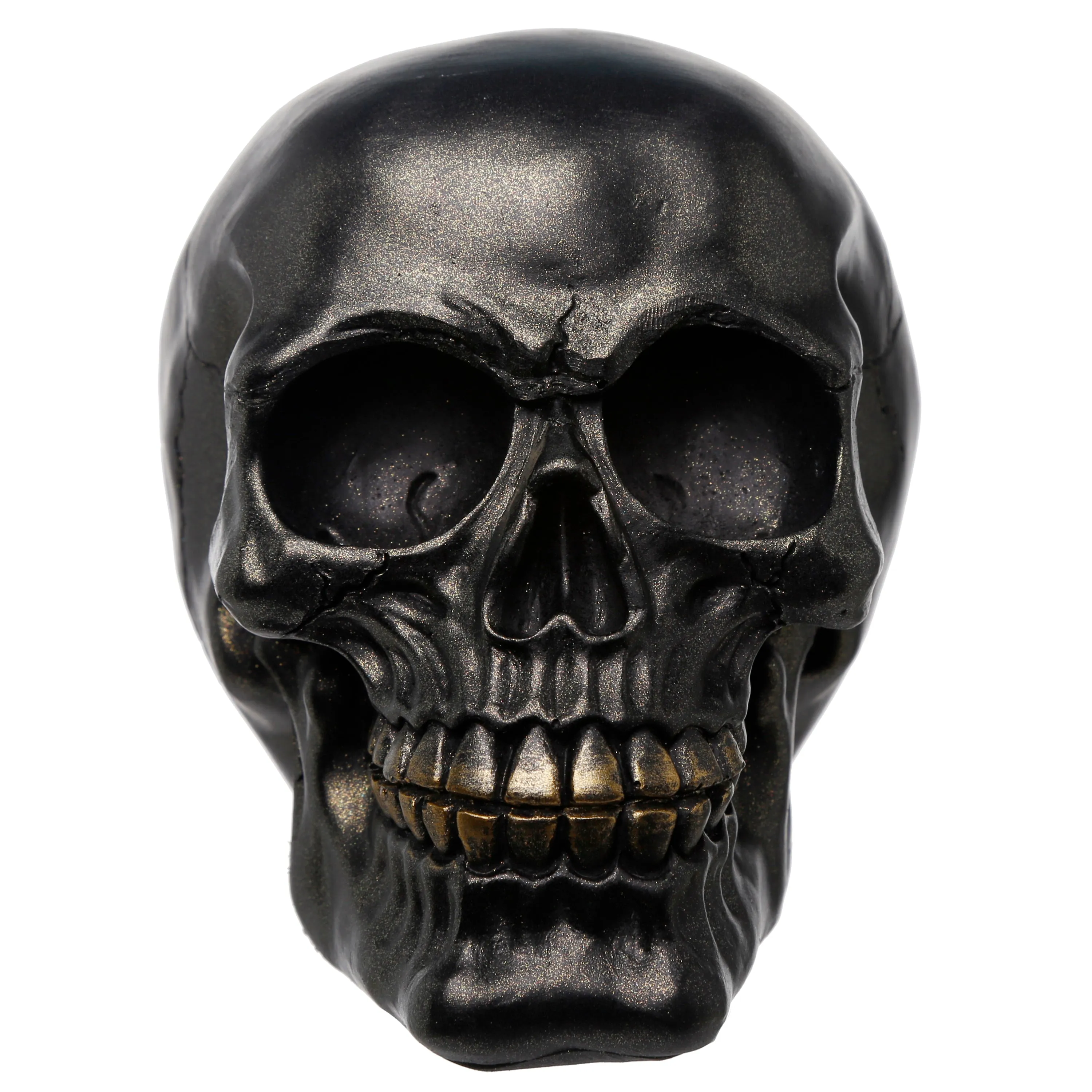 Metallic Black Skull Decoration