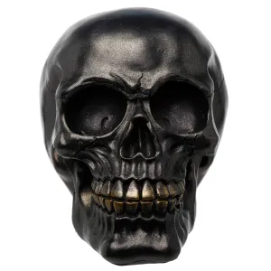Metallic Black Skull Decoration