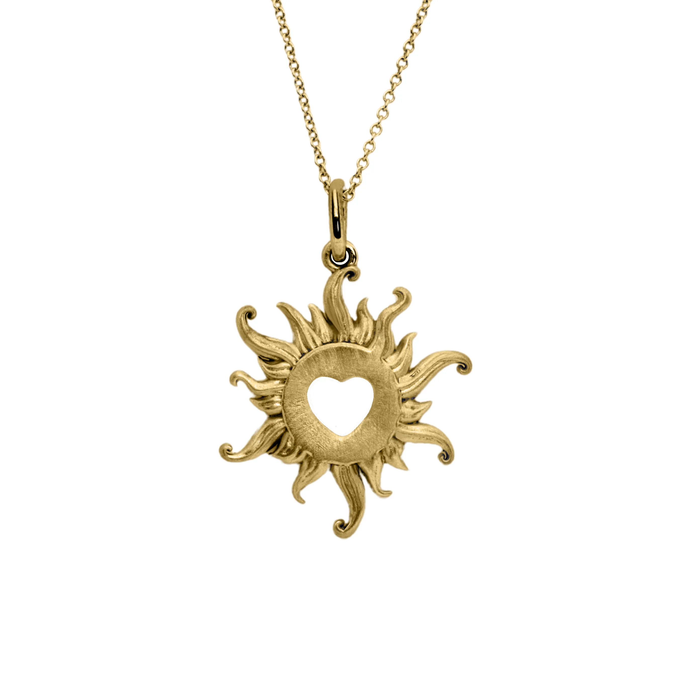 Mini 14K Solid Gold Blazing Love Necklace
