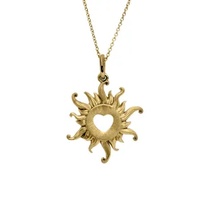 Mini 14K Solid Gold Blazing Love Necklace