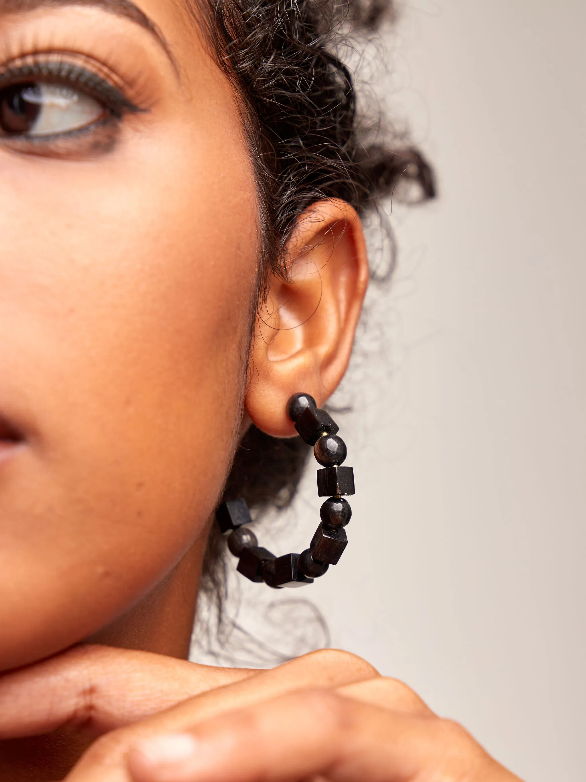 Mixed Shapes Beaded Hoops