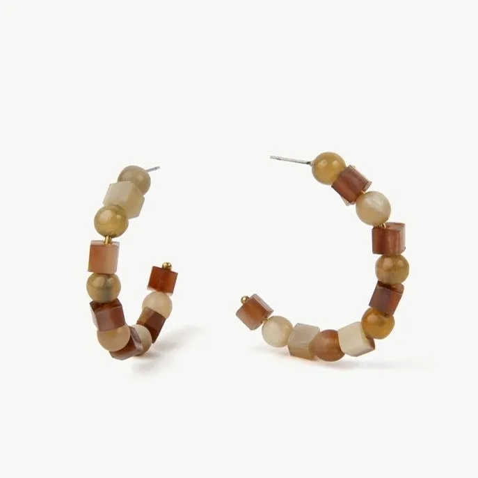 Mixed Shapes Beaded Hoops