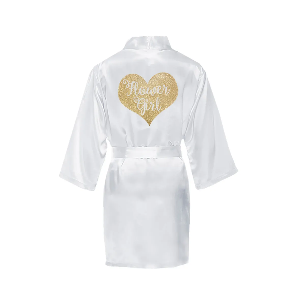 Monogrammed Satin Girls Robe