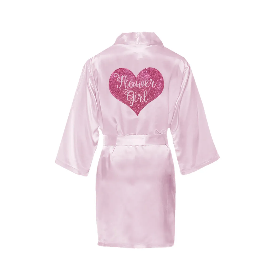 Monogrammed Satin Girls Robe