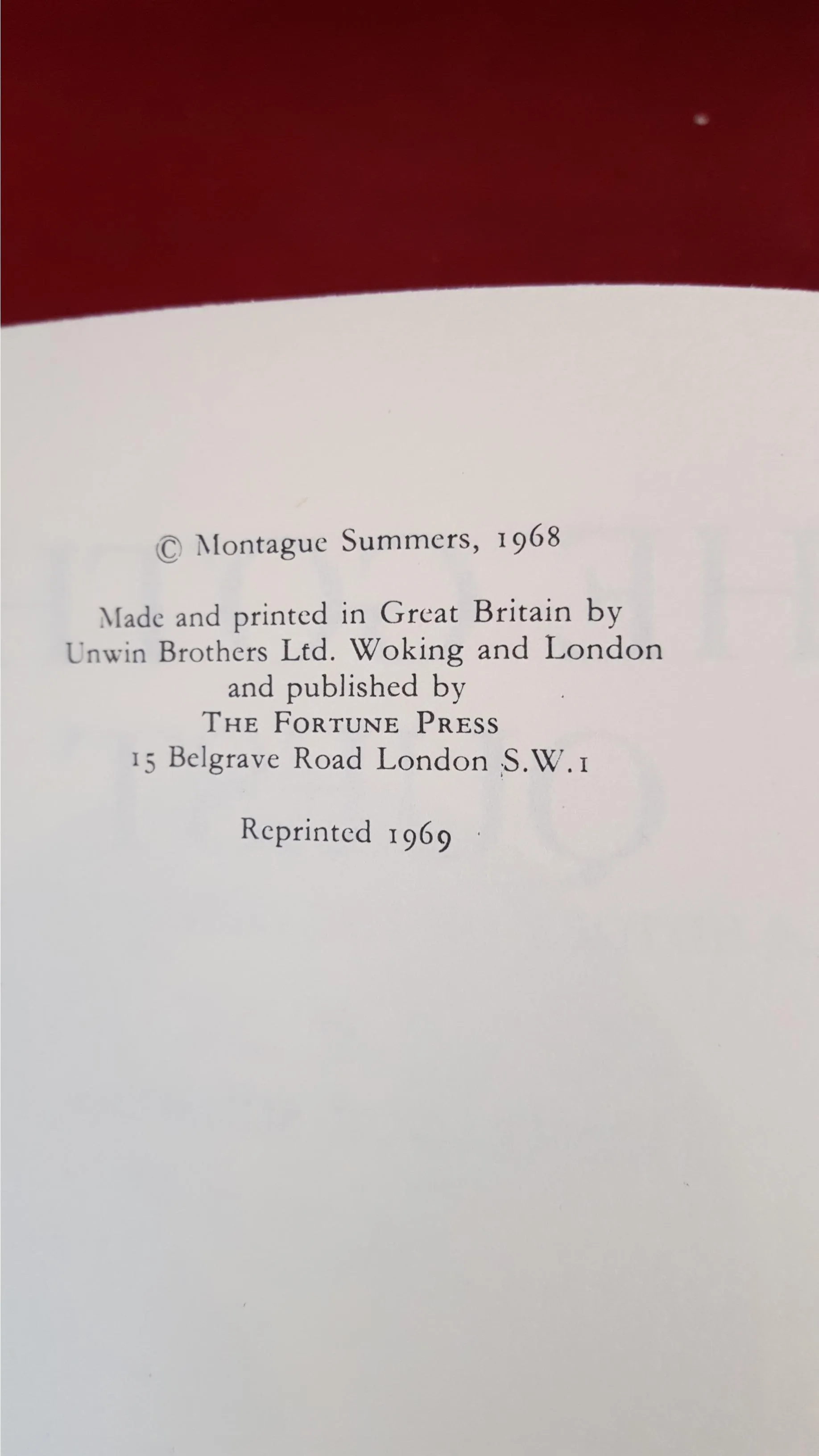 Montague Summers - The Gothic Quest, Fortune, 1969