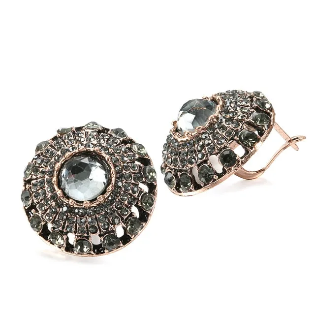 Natural Sapphire Earrings Vintage For Women Gold Wedding Jewelry