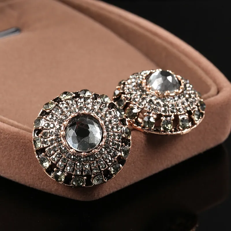 Natural Sapphire Earrings Vintage For Women Gold Wedding Jewelry